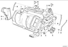 Сервопривод кондиционера для BMW E34 525i M50 (схема запасных частей)