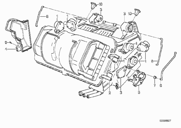 Сервопривод кондиционера для BMW E34 525ix M50 (схема запчастей)