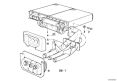 Нагревательный элемент сист.отопл. Valeo для BMW E34 525ix M50 (схема запасных частей)