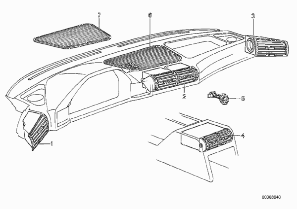 Выпускное сопло для BMW E34 M5 S38 (схема запчастей)