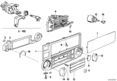 Панель управления отопителя для BMW Z1 Z1 M20 (схема запасных частей)
