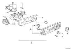 Панель управления кондиционера для BMW E36 M3 S50 (схема запасных частей)