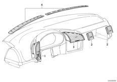 Выпускное сопло для BMW E36 325i M50 (схема запасных частей)