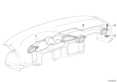 Вентиляционный канал для BMW E36 320i M52 (схема запасных частей)