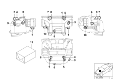 Сервопривод автом.сист.кондиционирования для BMW E38 740i M62 (схема запасных частей)