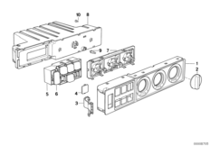 Панель управления отопителя Siemens для BMW E32 730i M60 (схема запасных частей)