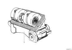 Отопитель/кондиционер для BMW E12 518 M10 (схема запасных частей)