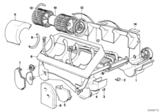 Система отопления для BMW E12 528i M30 (схема запасных частей)