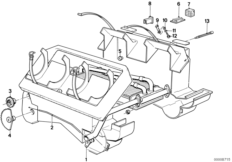 Детали отопителя для BMW E12 520i M10 (схема запасных частей)