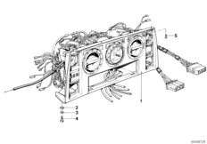 Панель управления отопителя для BMW E23 728 M30 (схема запасных частей)