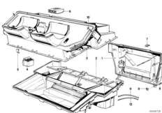 Детали корпуса отопителя Behr для BMW E23 728 M30 (схема запасных частей)