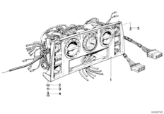 Панель управления отопителя для BMW E23 728i M30 (схема запасных частей)