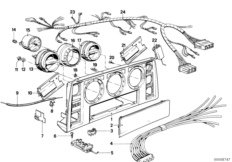 Блок управл.сист.отопления/кондиционир. для BMW E23 728i M30 (схема запасных частей)
