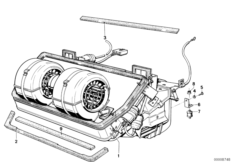 Блок отопителя/ кондиционера для BMW E23 728i M30 (схема запасных частей)