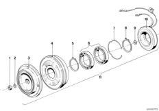 Электромагнитная муфта для BMW E12 525 M30 (схема запасных частей)