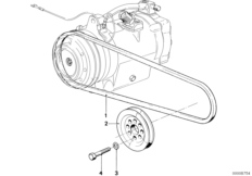 Клиновой ремень для BMW E12 520 M10 (схема запасных частей)