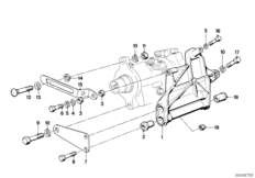 Компрессор кондиционера дополн.элементы для BMW E12 520i M20 (схема запасных частей)