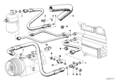 Мелкие детали для BMW E12 520i M20 (схема запасных частей)