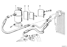 Бачок осушителя для BMW E12 520i M20 (схема запасных частей)