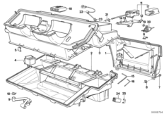 Детали кондиционера для BMW E23 733i M30 (схема запасных частей)
