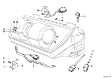 Сервопривод кондиционера для BMW E23 728 M30 (схема запасных частей)