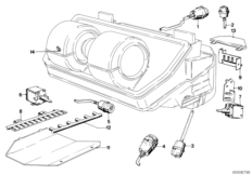 Сервопривод кондиционера для BMW E23 728iS M30 (схема запасных частей)