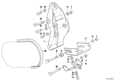 Доп.элем.компресс.кондиц./ремен.привод для BMW E28 M535i M30 (схема запасных частей)