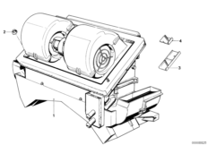 Блок отопителя/ кондиционера для BMW E28 525e M20 (схема запасных частей)