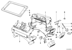 Детали отопителя для BMW E28 518 M10 (схема запасных частей)