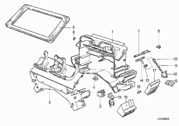 Детали отопителя для BMW E28 518i M10 (схема запчастей)