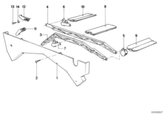 Соединительная тяга/заслонки для BMW E28 525e M20 (схема запасных частей)