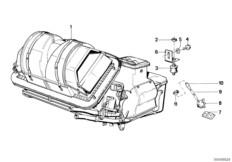 Отопитель/кондиционер для BMW E30 318i M10 (схема запасных частей)