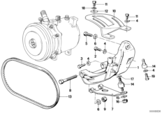 Дополнительные элементы компрессора для BMW E23 728i M30 (схема запасных частей)