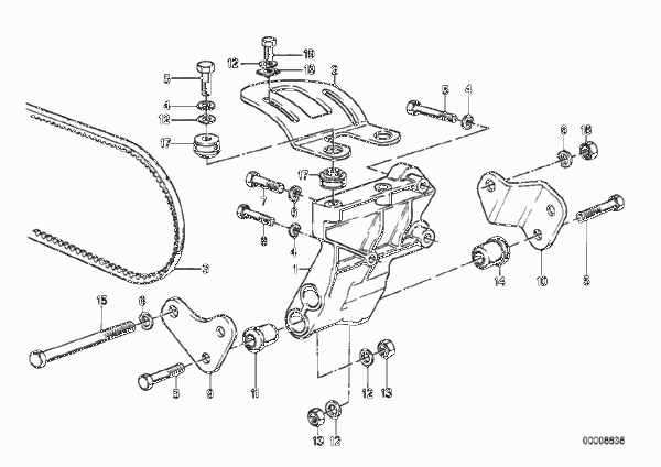 Доп.элем.компресс.кондиц./ремен.привод для BMW E30 M3 S14 (схема запчастей)