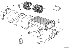 Нагревательный элемент/вентилятор для BMW E30 325i M20 (схема запасных частей)
