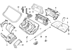 Детали корпуса кондиционера для BMW E36 318is M42 (схема запасных частей)