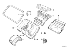 Детали корпуса отопителя Siemens для BMW E36 316i M40 (схема запасных частей)