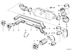 Воздухопровод для BMW E23 735i M30 (схема запасных частей)