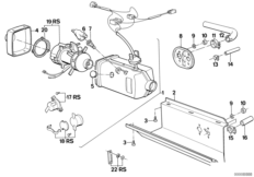Детали блока автономной сист.отопления для BMW E23 735i M30 (схема запасных частей)