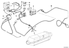 Переключатель блока автон.сист.отопления для BMW E28 524td M21 (схема запасных частей)