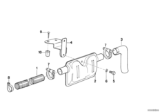 Приемная труба глушителя для BMW E32 735i M30 (схема запасных частей)