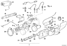 Детали блока автономной сист.отопления для BMW E34 525ix M50 (схема запасных частей)