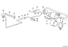 Дополнительный топливный насос для BMW E34 524td M21 (схема запасных частей)