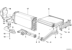 Испаритель/нагреват.элемент кондиционера для BMW E38 730i M60 (схема запасных частей)