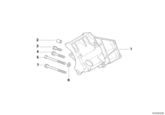 Опорный кронштейн компрессора кондиц. для BMW E39 535i M62 (схема запасных частей)