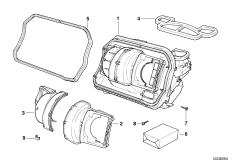 Детали корпуса кондиционера для BMW E36 316i 1.9 M43 (схема запасных частей)