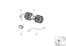 Электрические детали отопителя для BMW Z3 Z3 1.9 M44 (схема запасных частей)