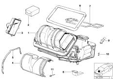 Детали корпуса кондиционера для BMW Z3 Z3 1.8 M43 (схема запасных частей)