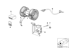 Электрические детали кондиционера для BMW Z3 Z3 M3.2 S54 (схема запасных частей)