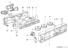 Панель управления автом.сист.кондицион. для BMW E34 518i M40 (схема запасных частей)